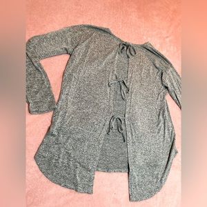 Gray Open Back Long Sleeve with ties